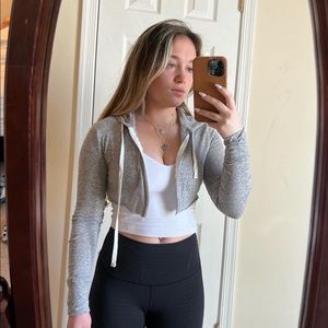 Grey cropped hoodie